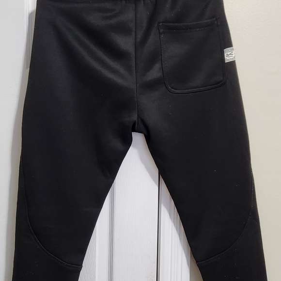Men's winter Denim Black Fleece-Lined Jogger Pants - Picture 2 of 5